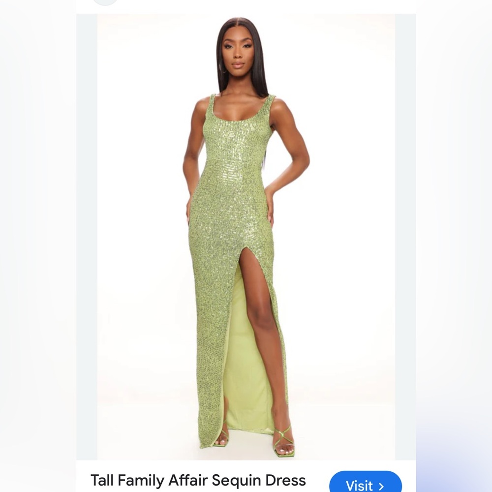 Glamorous Lime Green Sequin Maxi Dress